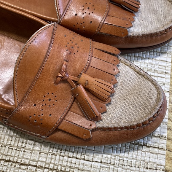 MENS COLE HAAN Leather and linen loafers Made in the USA - Picture 5 of 16